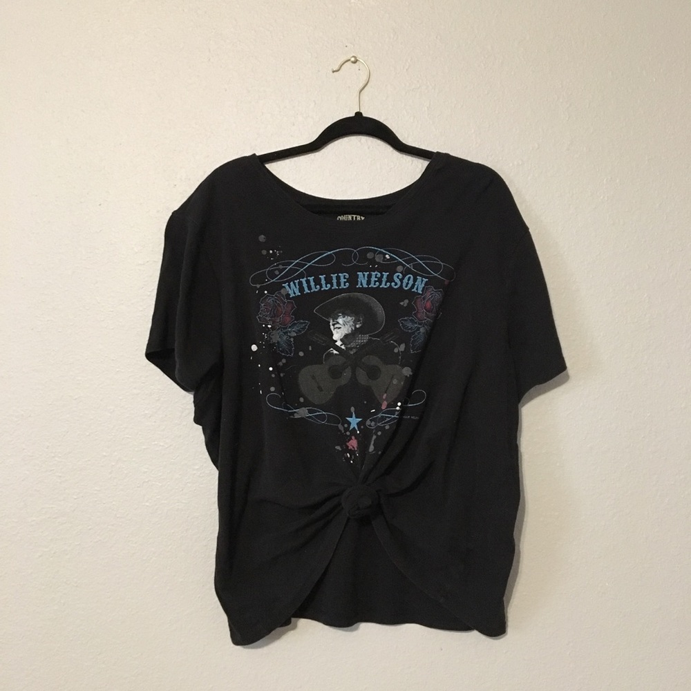 Willie Nelson black band plus size t shirt